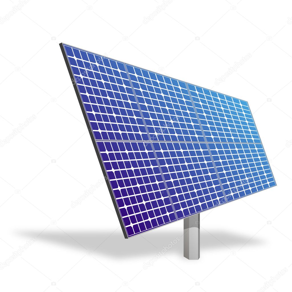 Solar panel for alternative energy isolated on white