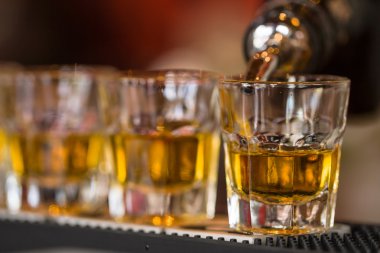 Shots drinks in cocktail nightclub