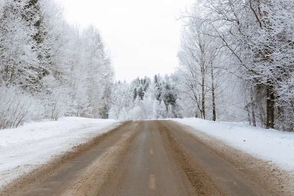 ถนนในฤดูหนาว — ภาพถ่ายสต็อก