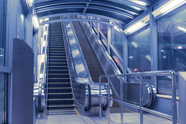 Modern escalators hall — Stock Photo, Image