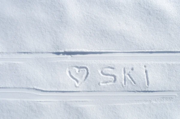 Láska lyže — Stock fotografie
