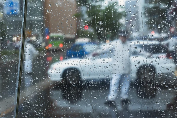 Rain in city — Stock Photo, Image
