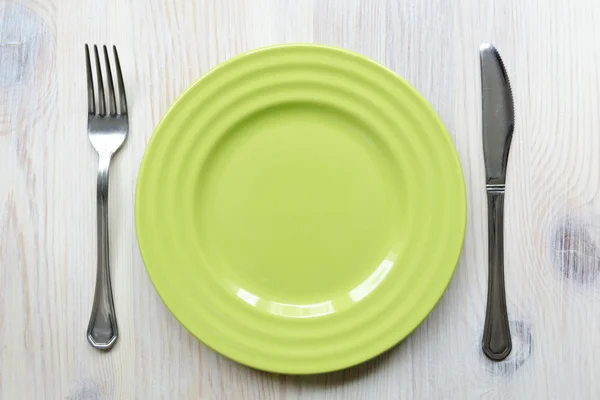 Зеленая тарелка — стоковое фото