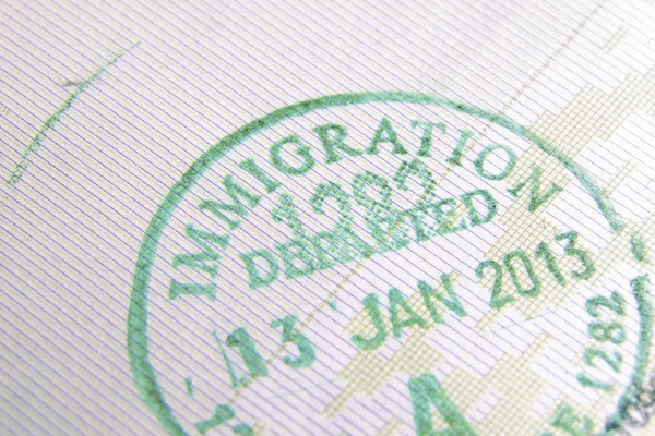 Імміграція штамп — стокове фото