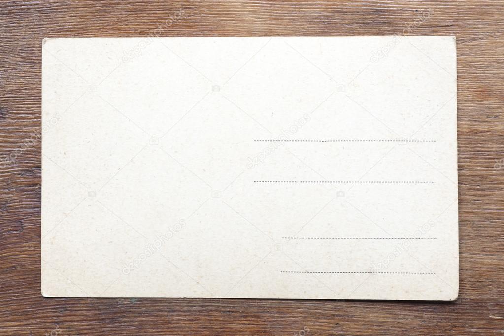 post card on wood