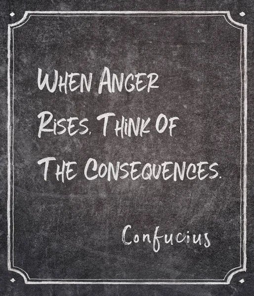 Όταν Θυμός Αυξάνεται Σκεφτείτε Τις Συνέπειες Αρχαίος Κινέζος Φιλόσοφος Κομφούκιος — Φωτογραφία Αρχείου