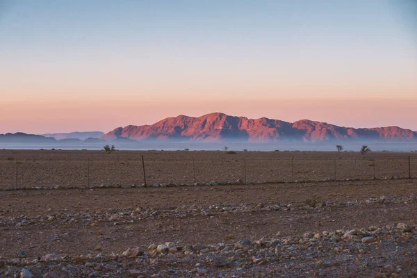 Hajnal Namíbia Sivatagban Száraz Évszak Stock Fotó