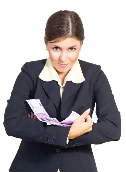 Business woman with money — Stock Photo, Image