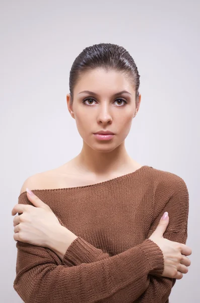 Brunette in sweater — Stock Photo, Image