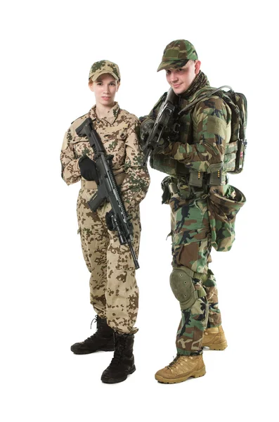 NATO soldiers in full gear. — Stock Photo, Image