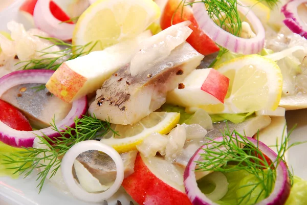 Herring salad with apple — Stock Photo, Image