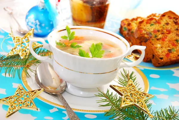 Паровий рибний суп на Різдво — стокове фото