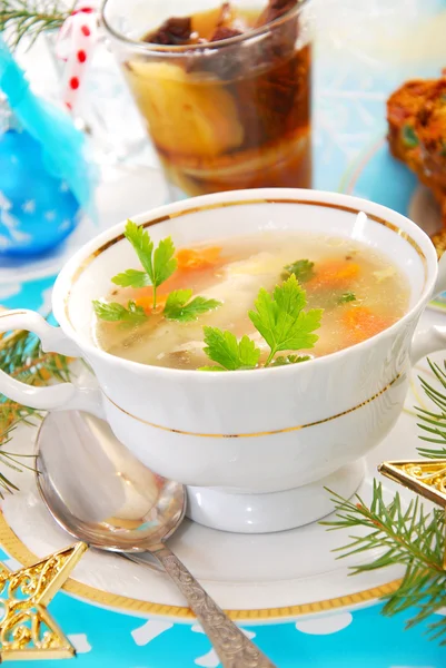 Sopa de pescado de carpa para Navidad — Foto de Stock