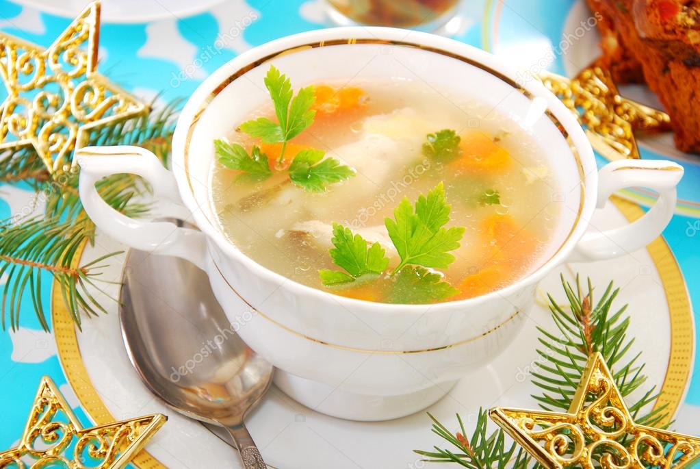 Carp fish soup for christmas