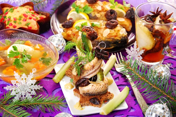 Antipasto alle aringhe per Natale — Foto Stock