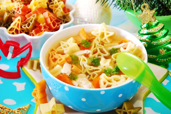 Soupe de poulet de Noël pour enfant — Photo