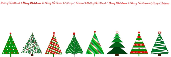 Border design with christmas trees in a row — Stock Photo, Image