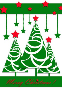 Noel ağaçları ile şenlikli kartları tasarımı
