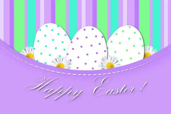Tarjeta de Pascua con huevos en puntos — Foto de Stock
