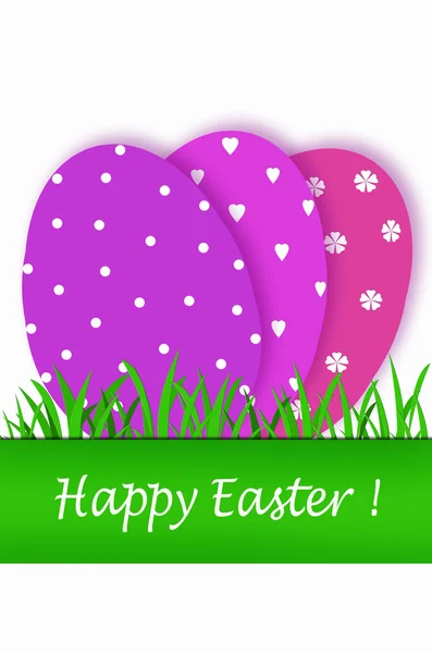 Easter card with purple tones eggs — Stock Photo, Image