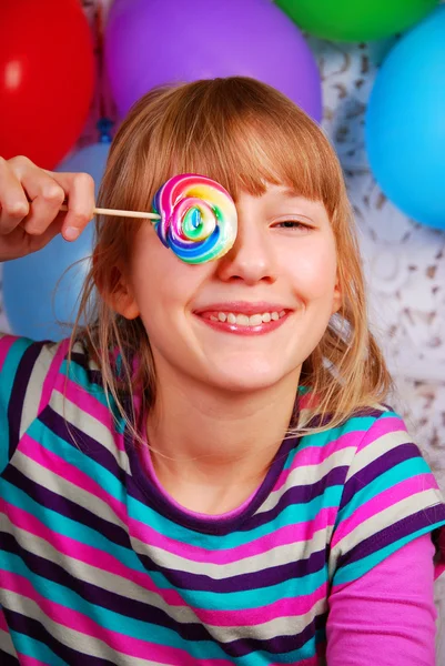 Young girl with lollipop — Stock Photo, Image