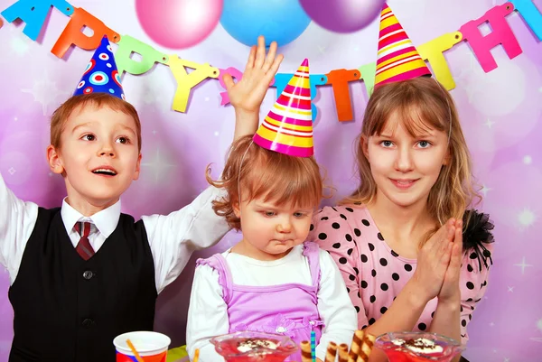 Children on birthday party Royalty Free Stock Photos