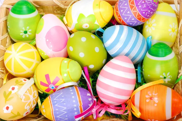 Background with easter painted eggs — Stock Photo, Image