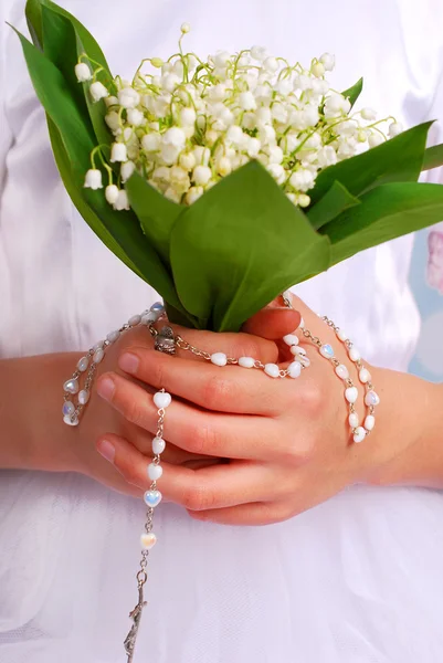 Lily of the valley bunch for the first holy communion — Stock Photo, Image