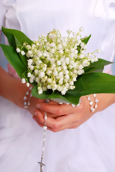 Lily of the valley bunch for the first holy communion — Stock Photo, Image