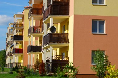new yellow block of flats