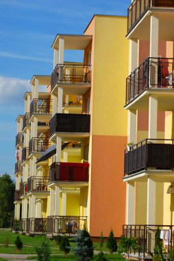 new yellow block of flats
