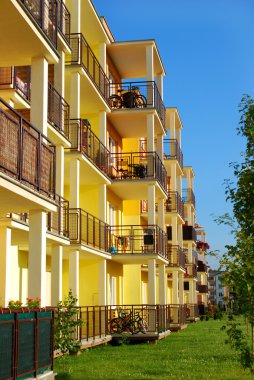 new yellow block of flats