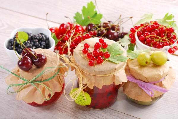 Frutas de verano conservas caseras — Foto de Stock
