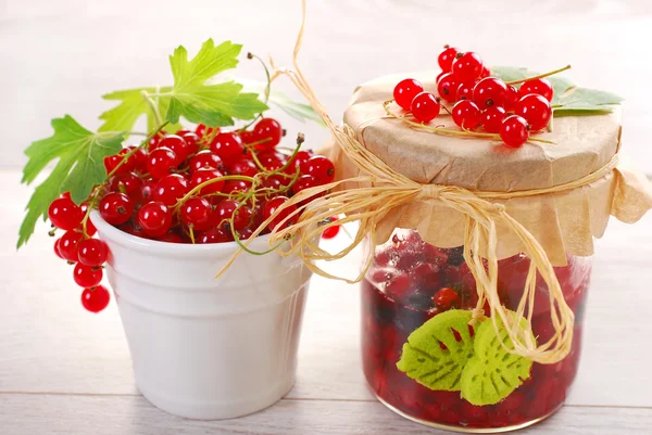 Red currant homemade preserve — Stock Photo, Image