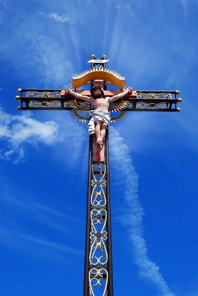 Beautiful cross with jesus christ — Stock Photo, Image