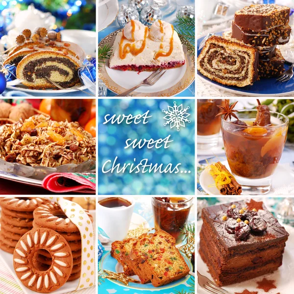 Collage with christmas sweets — Stock Photo, Image