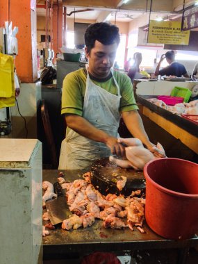 Satış taze tavuk geleneksel Malezya Malezya piyasa ıslak