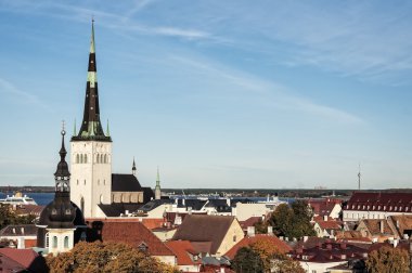 tallinn eski şehrin panoramik görünüm