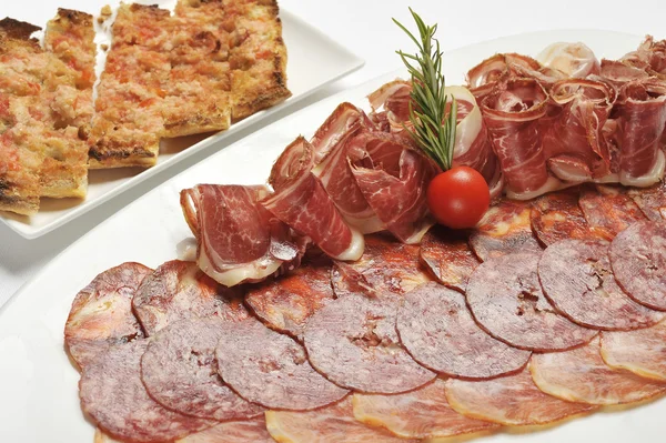 Assortment of sliced cold meats Stock Picture