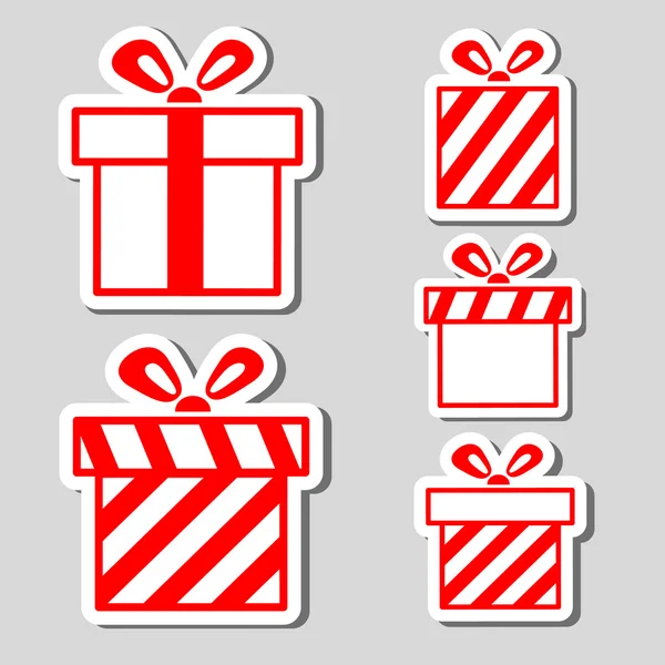 Gift boxes stickers set — Stock Vector