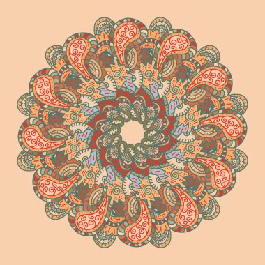 vektör retro süs yuvarlak dantel modeli