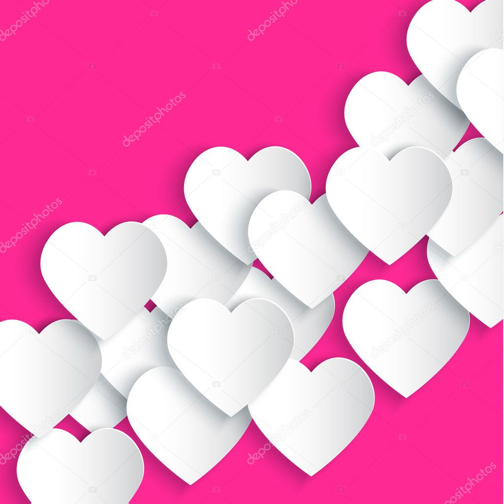 Paper hearts background