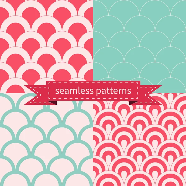 Set of seamless geometric patterns — Stock Vector