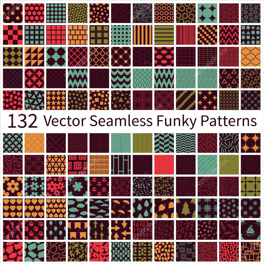Set of seamless funky patterns