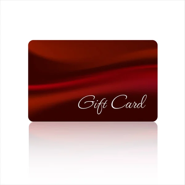 Carte cadeau avec un beau design sur fond rouge. Modèle de carte cadeau pour coupon de coupon, carte d'achat — Image vectorielle