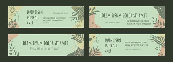 Banner horizontal vector set with abstract floral background. Floral background set — стоковый вектор