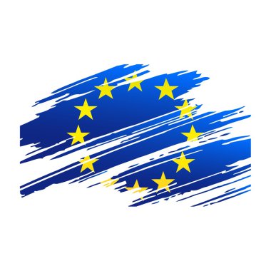 Flag European Union in the form traces brush clipart