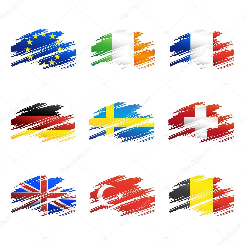 Flags in the form traces brush