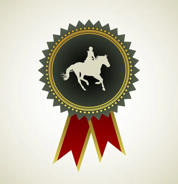 Horse symbol award rosette — Stock Vector