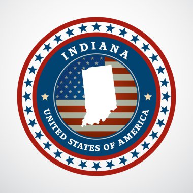 Indiana Haritası ile etiketleyin, vektör